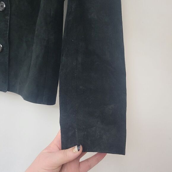 Vintage Danier 8-10 Black Suede Leather Jacket - Picture 7 of 16